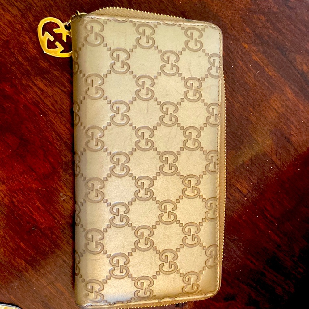 Gucci Long Wallet Zip Guccishima Gold
